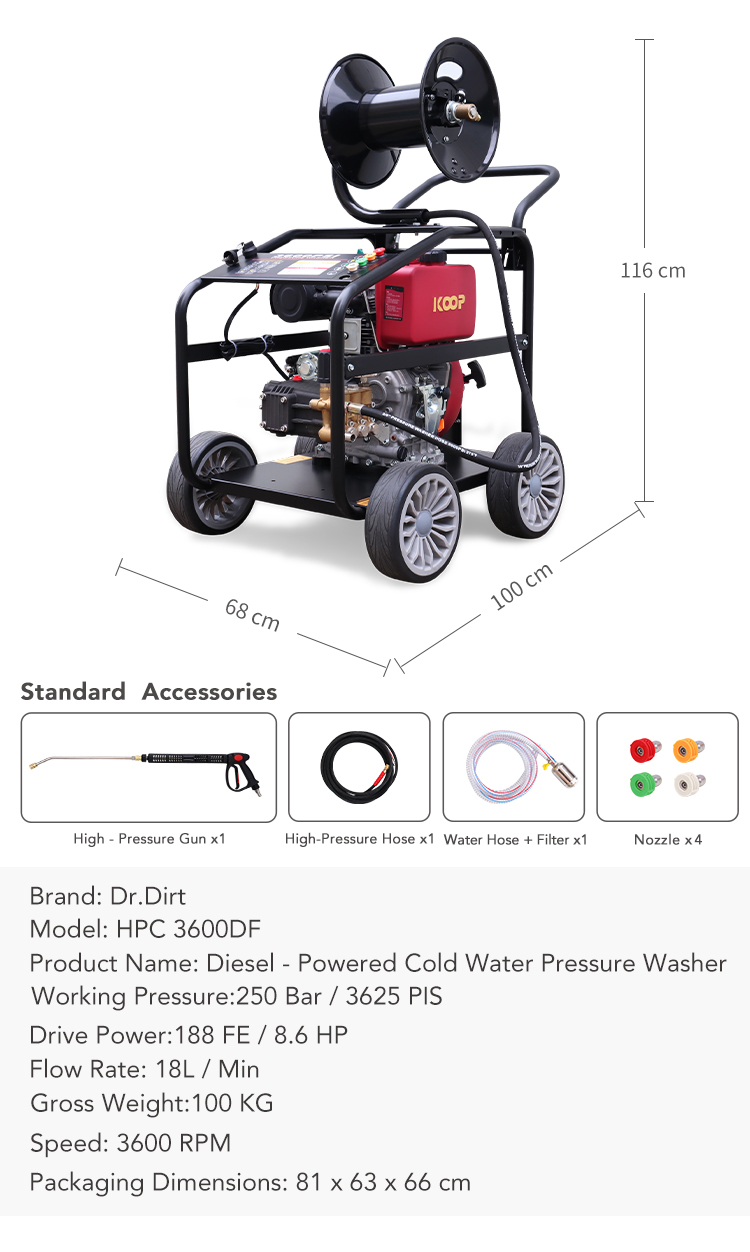 Dr.Dirt Diesel High-Pressure Washer - Cleanic Cleaning Equipment